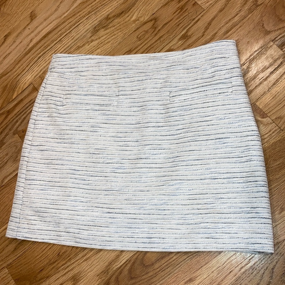 LOFT Cream, Navy, Light Blue, and Tan Skirt  Size 12 NWOT